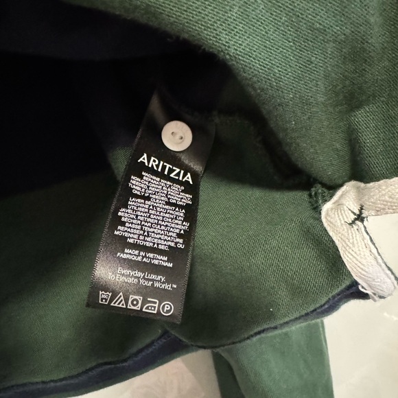 Aritzia cropped rugby polo shirt GREEN AND NAVY size M oversized - Picture 6 of 7